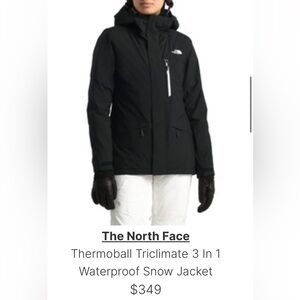 The North Face Thermoball Triclimate 3 In 1 Waterproof Snow Jacket Hood Size M